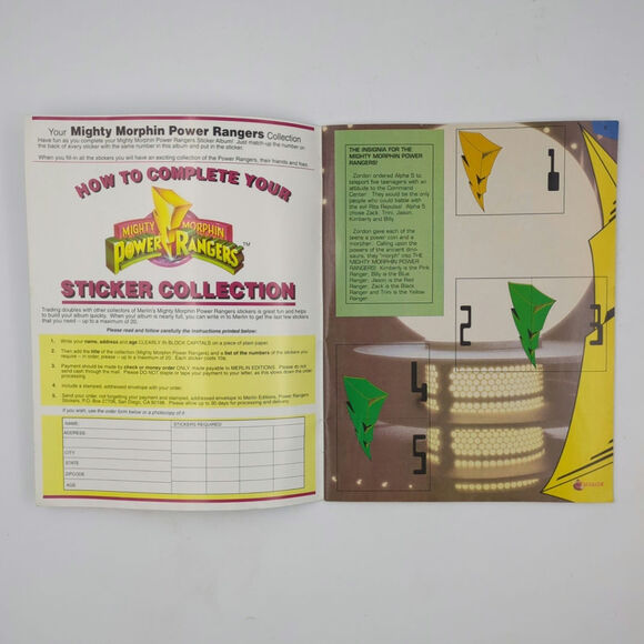 VTG Mighty Morphin Power Rangers 1994 Sticker Activity Book Merlin Collectibles - Picture 2 of 4